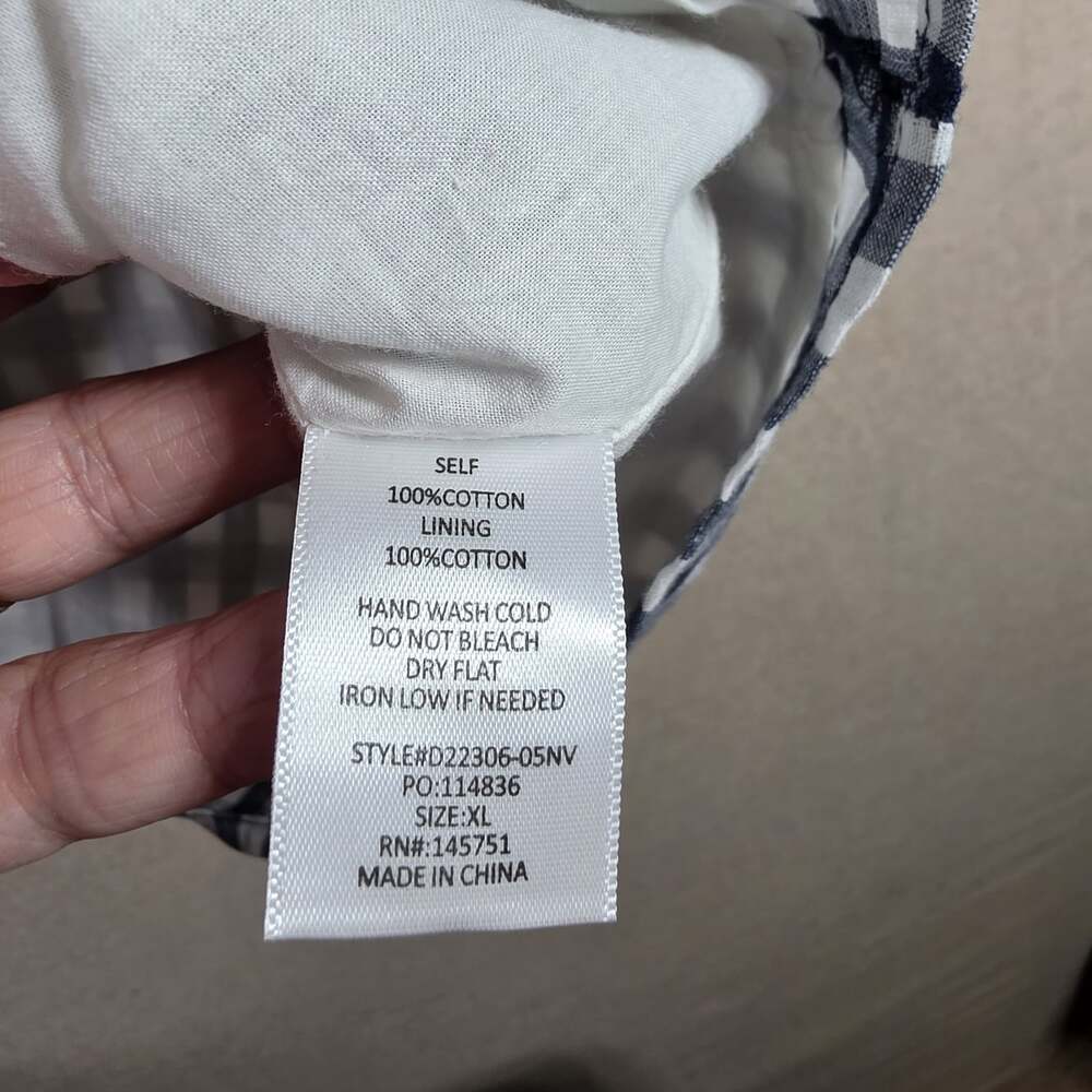 Fantastic Fawn Cold Shoulder Ruffle Mini Dress Womens Size XL Blue Gingham Lined - Picture 4 of 9